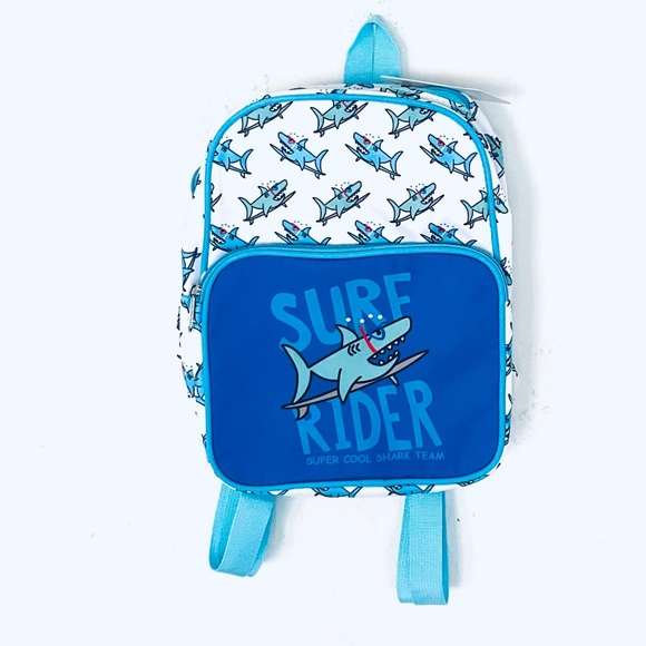 NWT BON VOYAGE Surf Rider Super Cool Shark Team Backpack 8 X 11" - Picture 1 of 3